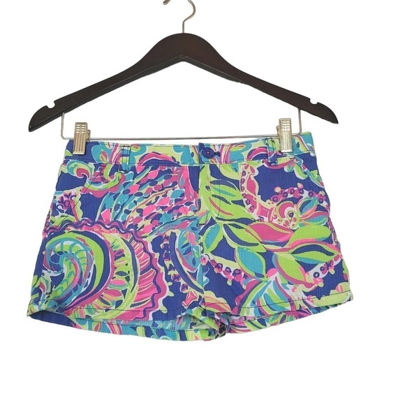 Lilly Pulitzer Girls Mini Callahan Shorts Size 12 Multicolor Lightweight - Picture 1 of 8